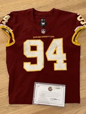 Daron Payne Game Used Washington Commanders Jersey Game Worn Jersey Unwashed