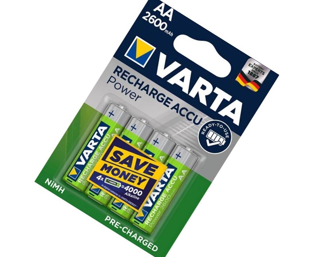 Thumbnail - 4 X Original Varta Akkus Aa Hr6 Lr6 1,2v 2600mah Mignon