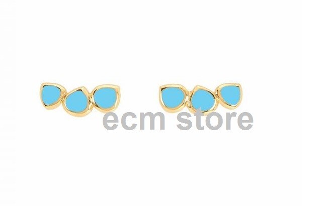 Boucles d'oreilles LUMI en laiton bleu azur légères pour oreilles sensibles