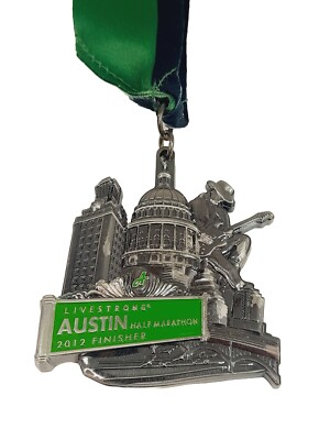 2012 Austin Texas Live Strong Half Marathon Finisher Medal Big Medallion