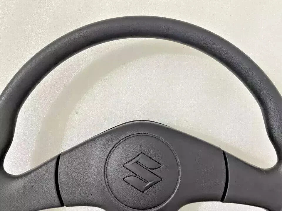 FOR Suzuki Samurai SJ410 SJ413 Jimny Steering Wheel With Horn Button Black Color Foto 4 de 4