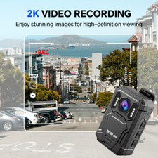 BOBLOV 2K Body Camera 128GB Night Vision Body Cams 38MP 4000mAh Police Camcorder