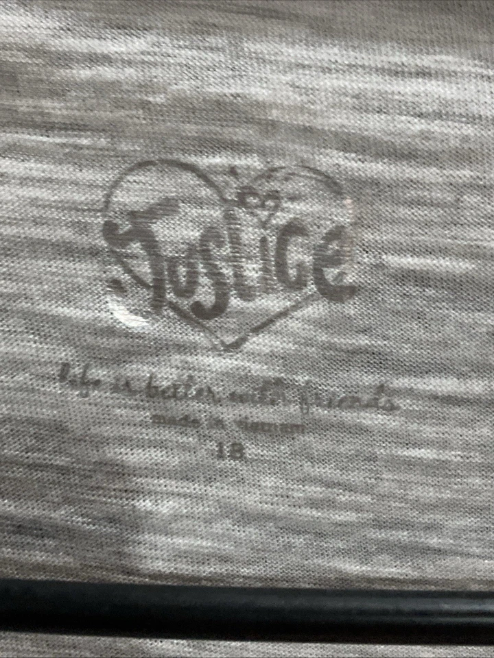 Justice блестками длинным рукавом рубашка для девочек размер 18 ** РЕДКАЯ!!** Винтажный!! 2008 - Изображение 2 из 3