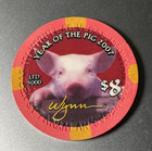 $8 WYNN 2007 CHINESE YEAR PIG LAS VEGAS NEVADA CASINO POKER CHIP — photo 3