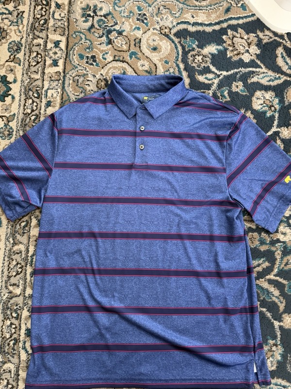 Jack Nichlaus Men's Gradient Striped Polo Shirt Golf Sz L Comfort Sport Style