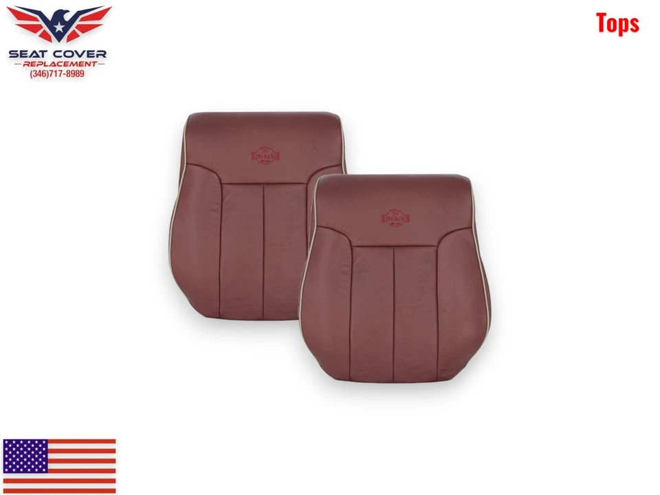 Чехлы на сиденья 2009–2012 годов для Ford F-150 King Ranch кожа 2WD/4x4 с желтовато-коричневыми трубами - Изображение 3 из 4