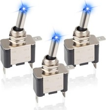 Blue LED Illuminated 12V SPST 2-Pin ON/Off Rocker Switch, 20A Heav Color: Blue