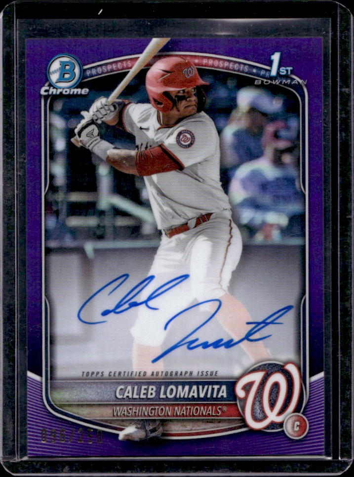 2025 Bowman Caleb Lomavita Chrome Auto Purple Refractor 1st #/250