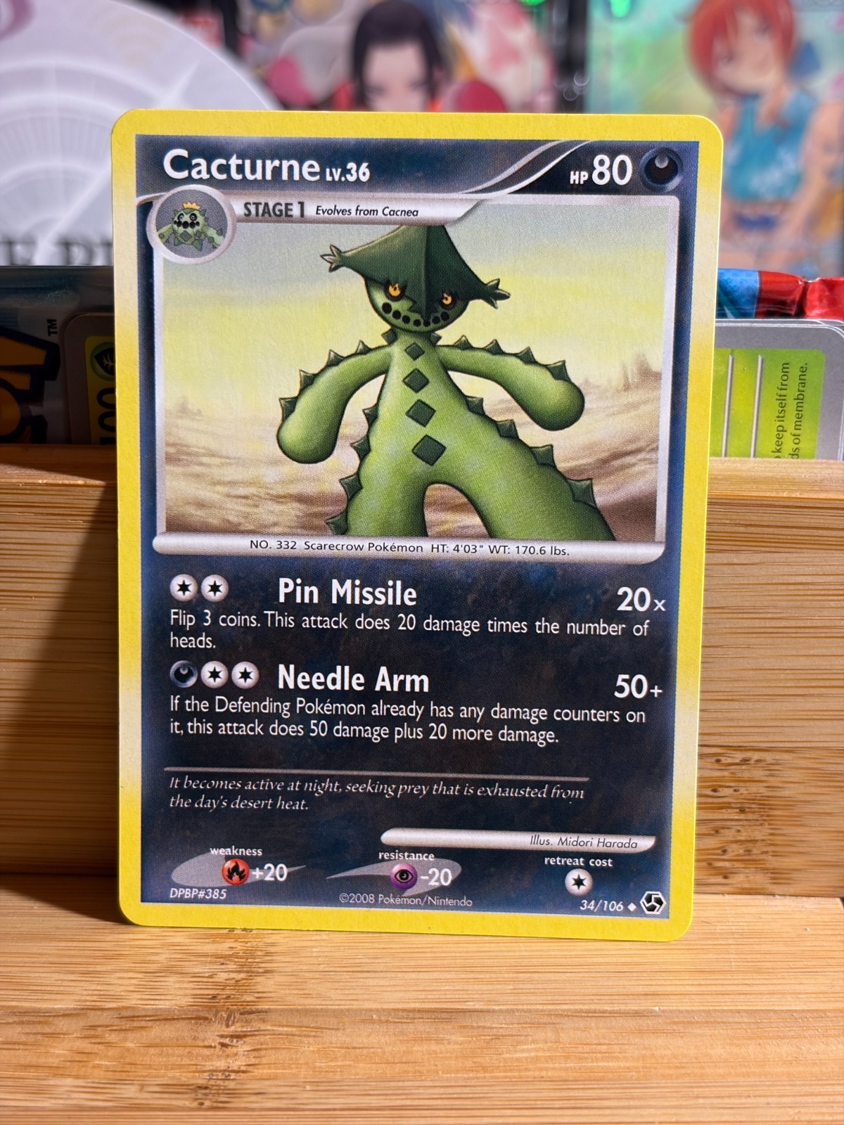 CACTURNE 34/106 D&P Great Encounters Vintage Regular Pokemon TCG Lightly Played