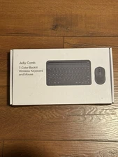 Jelly Comb Black Backlit Rechargeable Multi Bluetooth Keyboard & Mouse Combo New
