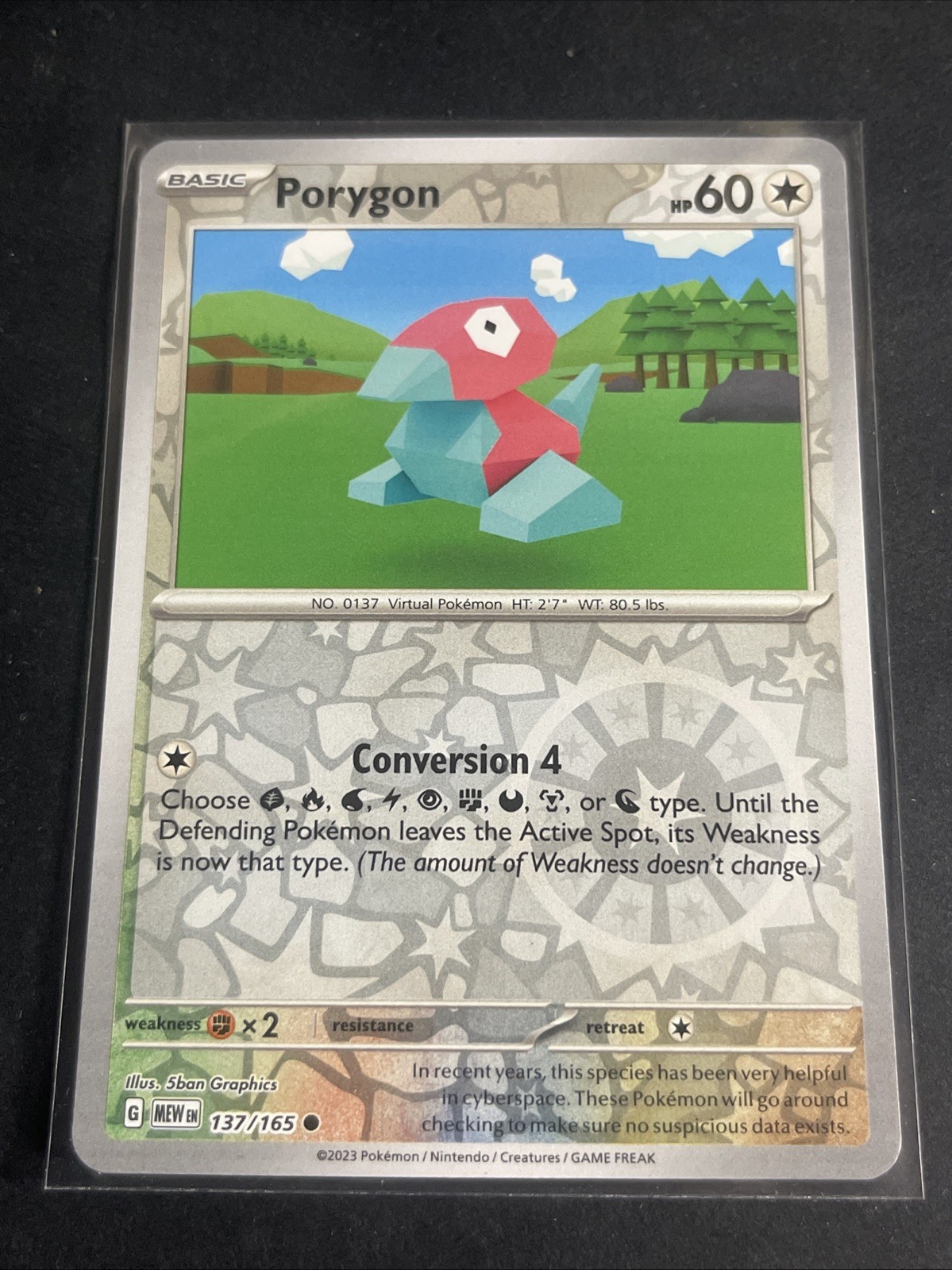 Pokémon  151 - Porygon 137/165  - Reverse Holo - NM/M