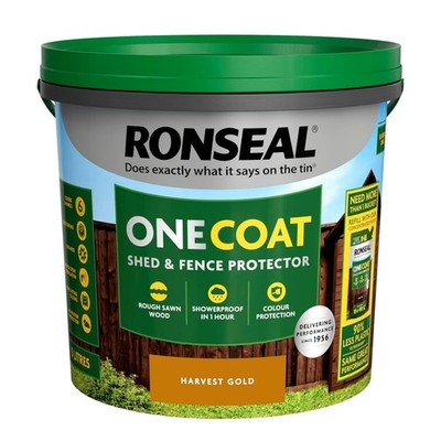 Ronseal 5 Liter Erntegold Einschicht Zaunleben schnelltrocknend Gartenhaus Farbe