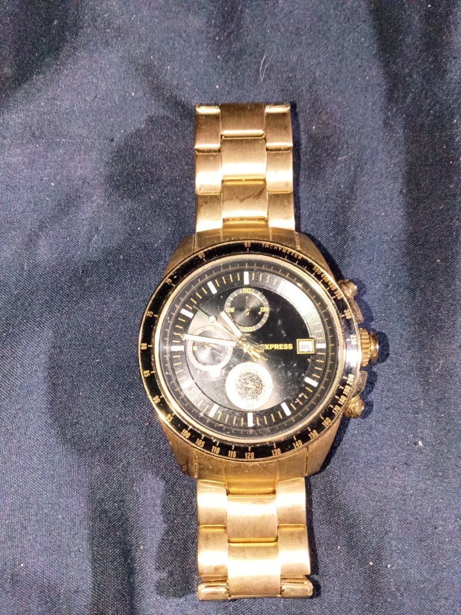 Men’s Express Watch gold finish needs battery  View 2
