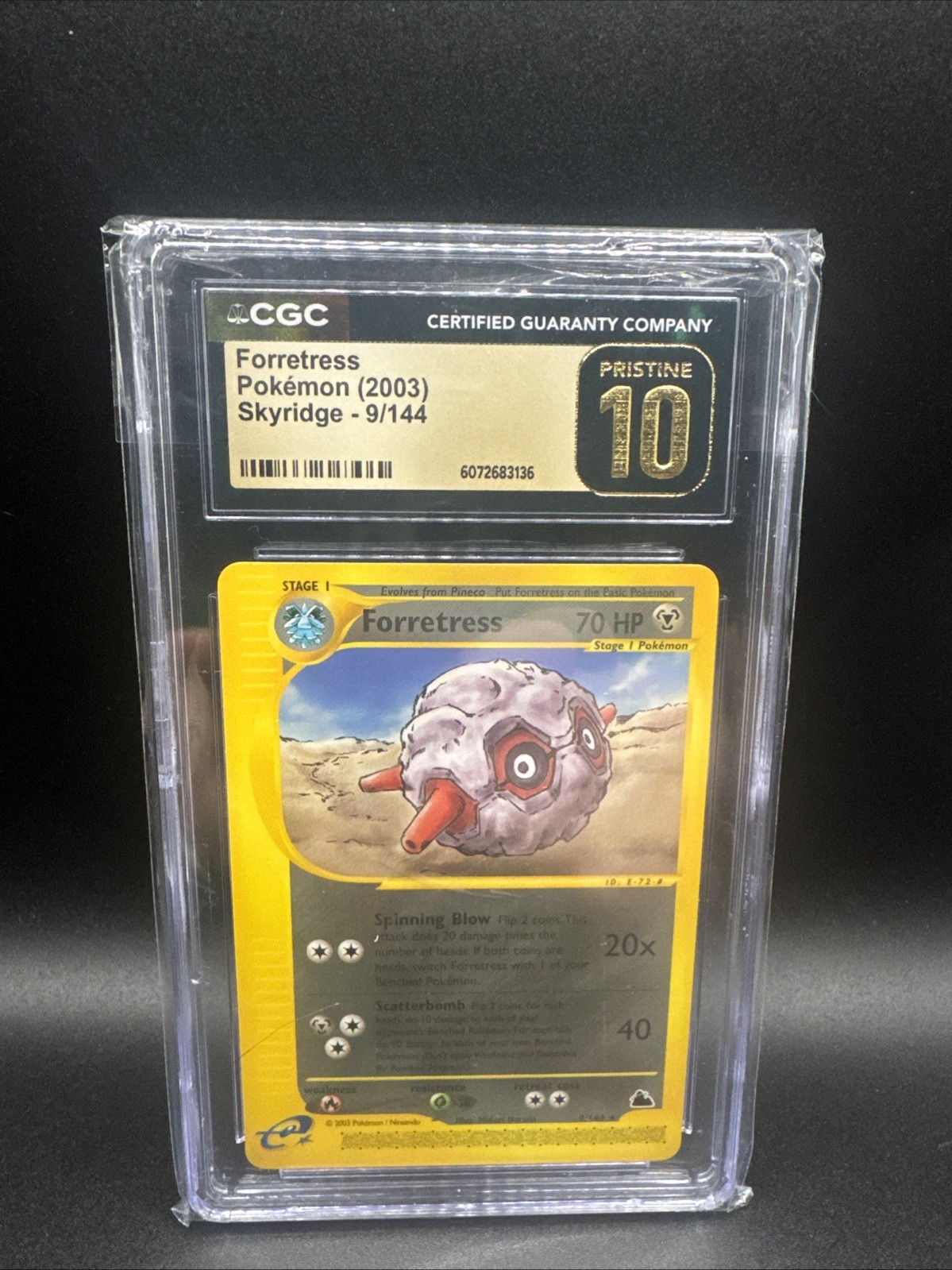 CGC PRISTINE 10 Forretress 9/144 Skyridge Non-Holo Pokémon Card WOTC 2003 POP 8