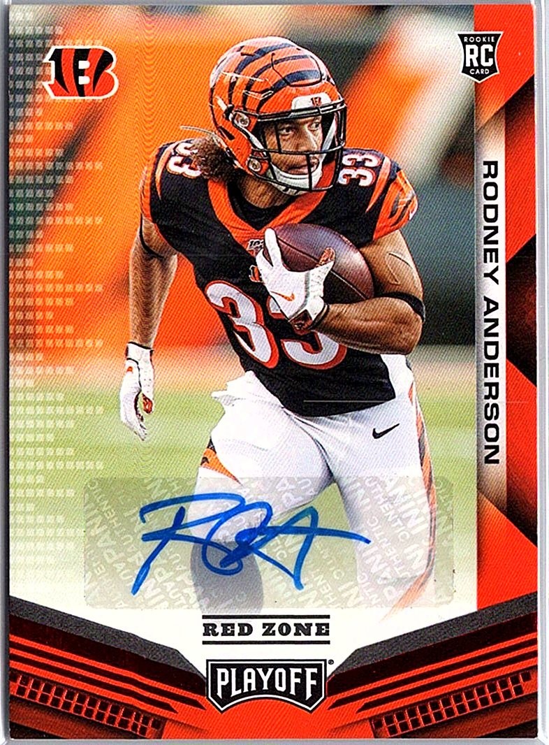 2019 Panini Playoff #272 Rodney Anderson Rookies Autographs Red Zone