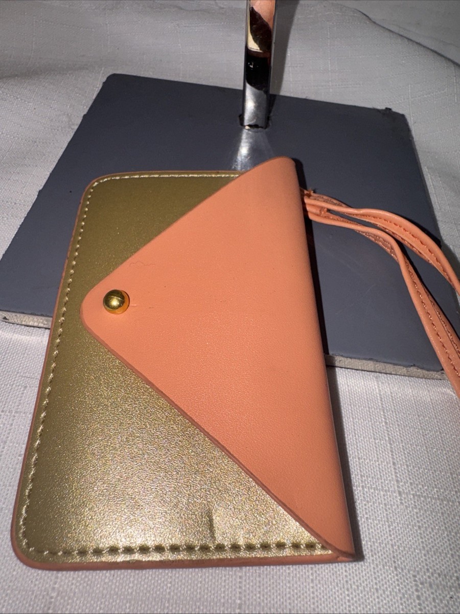 Minor History Small Card ID Wallet Postscript Wristlet Gold & Peach 4.5 X 2.5 View 3