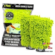 Chemical Guys Chenille Premium Scratch-Free Microfiber Wash Mitt 2 Pack Green