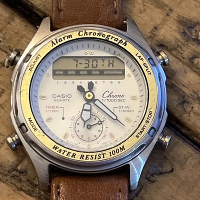 Vintage Casio 373 AW-600  Ana-Digi  Alarm Chronograph Men's Wristwatch