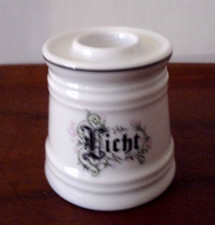 Kronester Annodazumal: Kerzenhalter Porzellan schwarzer Rand Kerzenleuchter RAR