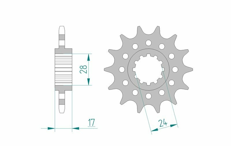 Pignon AFAM standard acier 20511 anti usure à haute résistance pas 520