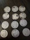 Silver Half Dollar Lot Of 12 BARBER AND WALKING LIBERTY SOME KEY DATES