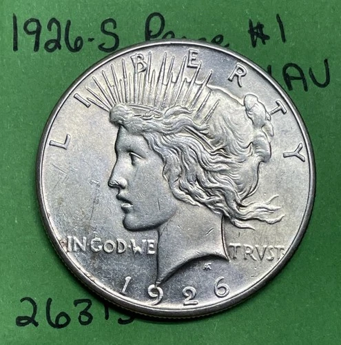 1926 S Peace Dollar  $1 CH AU Choice About Uncirculated US Coin Nice Luster