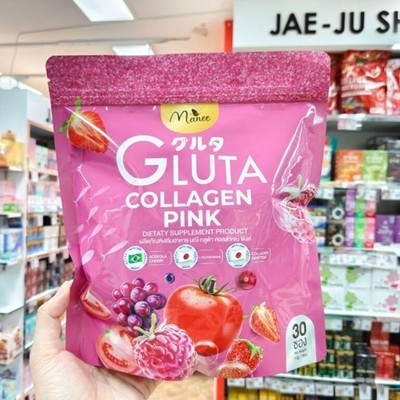 Manee Gluta Collagen Pink Anti-Aging Skin Brightening Glow Whitening 30 Sachet