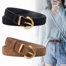 Faux Leather Belt 2.8cm Retro Metal Pin Buckle Women Casual Trouser Waist Belts