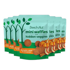 Toddler Snacks, Mini Waffles with Hidden Veggies, Pumpkin Apple Cinnamon, Non-Gm