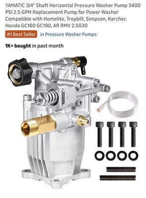 #ad #ad YAMATIC 3 4quot; Shaft Horizontal Pressure Washer Pump 3400 PSI Power Washer Pump $55.00
