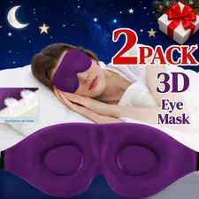 NEW 3D Sleeping Eye Mask for Men Women Soft Pad Blindfold Cover Travel Sleep USA