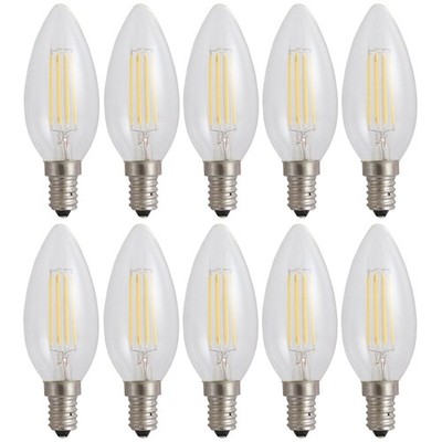 10 x Spectrum LED Filament Kerzen 5,5W=60W E14 klar 700lm Lampen warmweiß 2700K