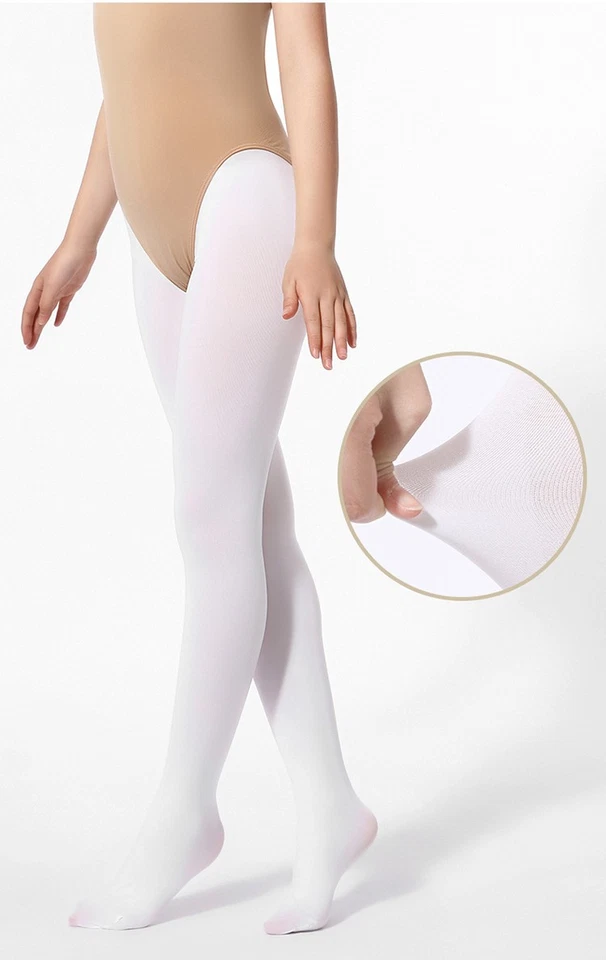 Medias de baile 90D de terciopelo estilo dulce tallas grandes para niñas - elásticas y acogedoras para niños Foto 3 de 4