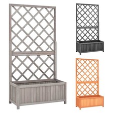Solid Wood Trellis Planter Garden Flower Pot Box Climbing 3 Color Muti Size