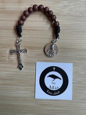 Brown Scapular medal handmade chaplet rosary- handmade Catholic gift