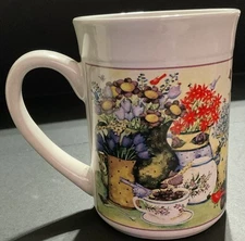 Vintage 2004 Essential Home 14 Oz. Floral Tea Time By Debi Hron Mug Cup