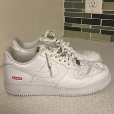 Nike Air Force 1 Low x Supreme White Sneakers CU9225-100 Men  s Size 10