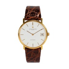 Vintage Vacheron Constantin Patrimony 35MM 44001 Date Sigma White 18K Gold Watch