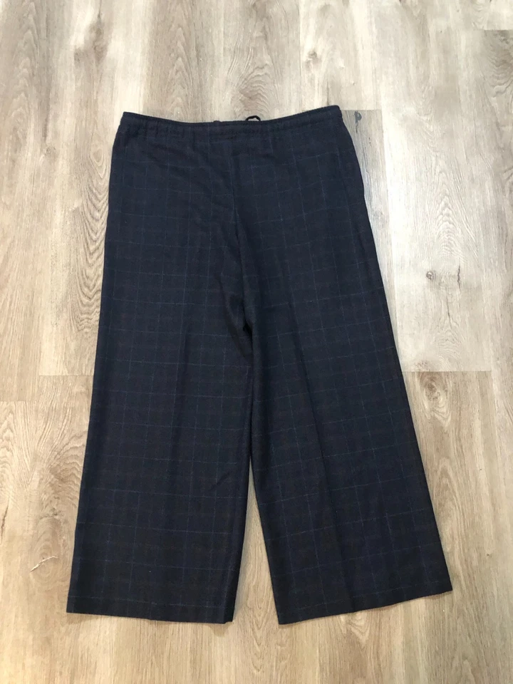 Pantalón Eskandar 100 % cachemir talla 1 10/12 L a cuadros azul marino a cuadros Foto 2 de 4