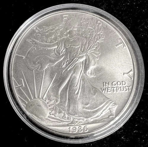 1986 $1 American Silver Eagle Dollar BU In Capsule 1oz .999 Silver