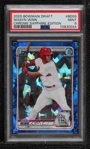 2020 Bowman Chrome Draft Sapphire Edition Masyn Winn #BD-59 PSA 9 MINT