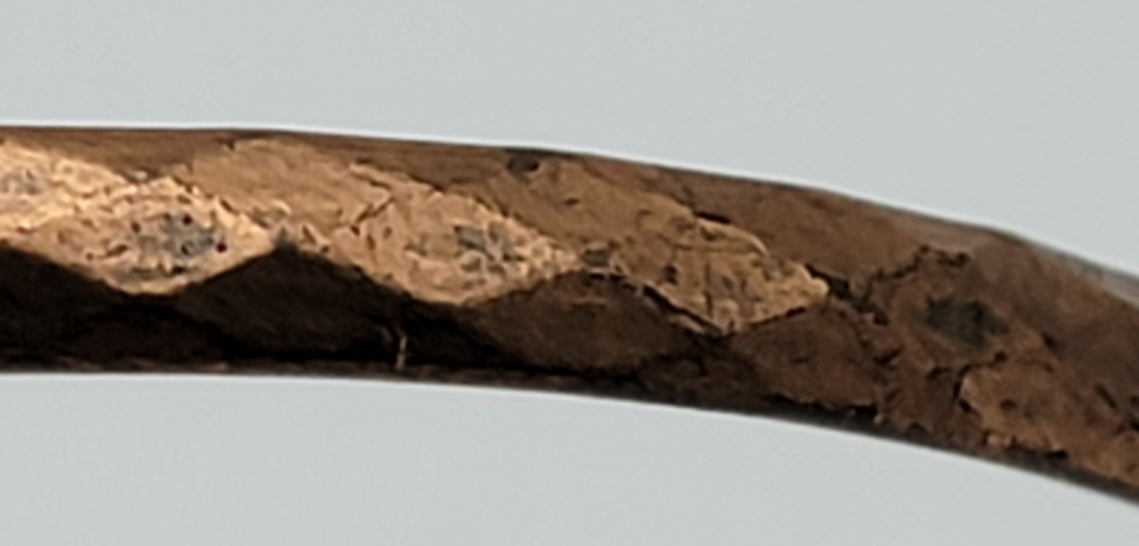 Vintage Stamped SOLID COPPER Bangle Bracelet 8.25" - image 3