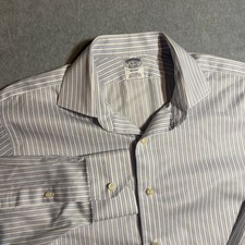 Brooks Brothers Regent Fit Dress Shirt 16-34 Men Blue White Stripe Supima Cotton