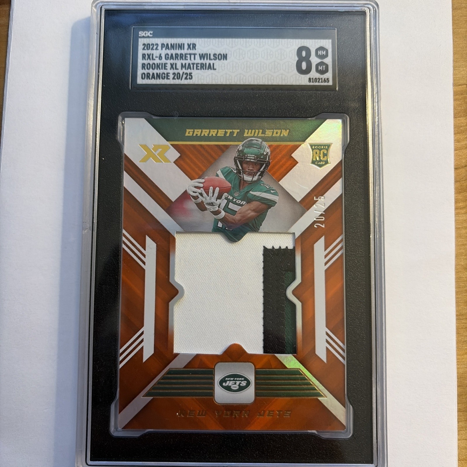 Garrett Wilson Panini XR Rookie XL Materials #RXL6 Orange