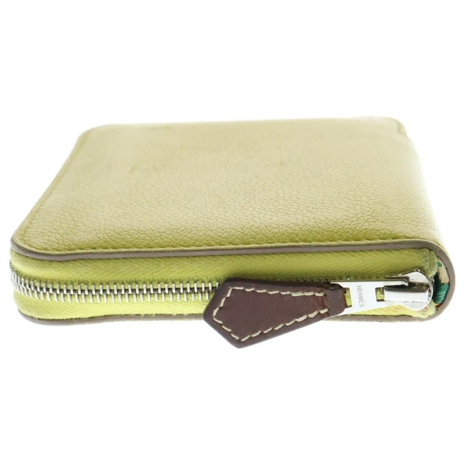 Cartera Hermes Azap Seda Compacta Lima Evercolor Plata Herrajes B Estampada Usada Foto 3 de 4