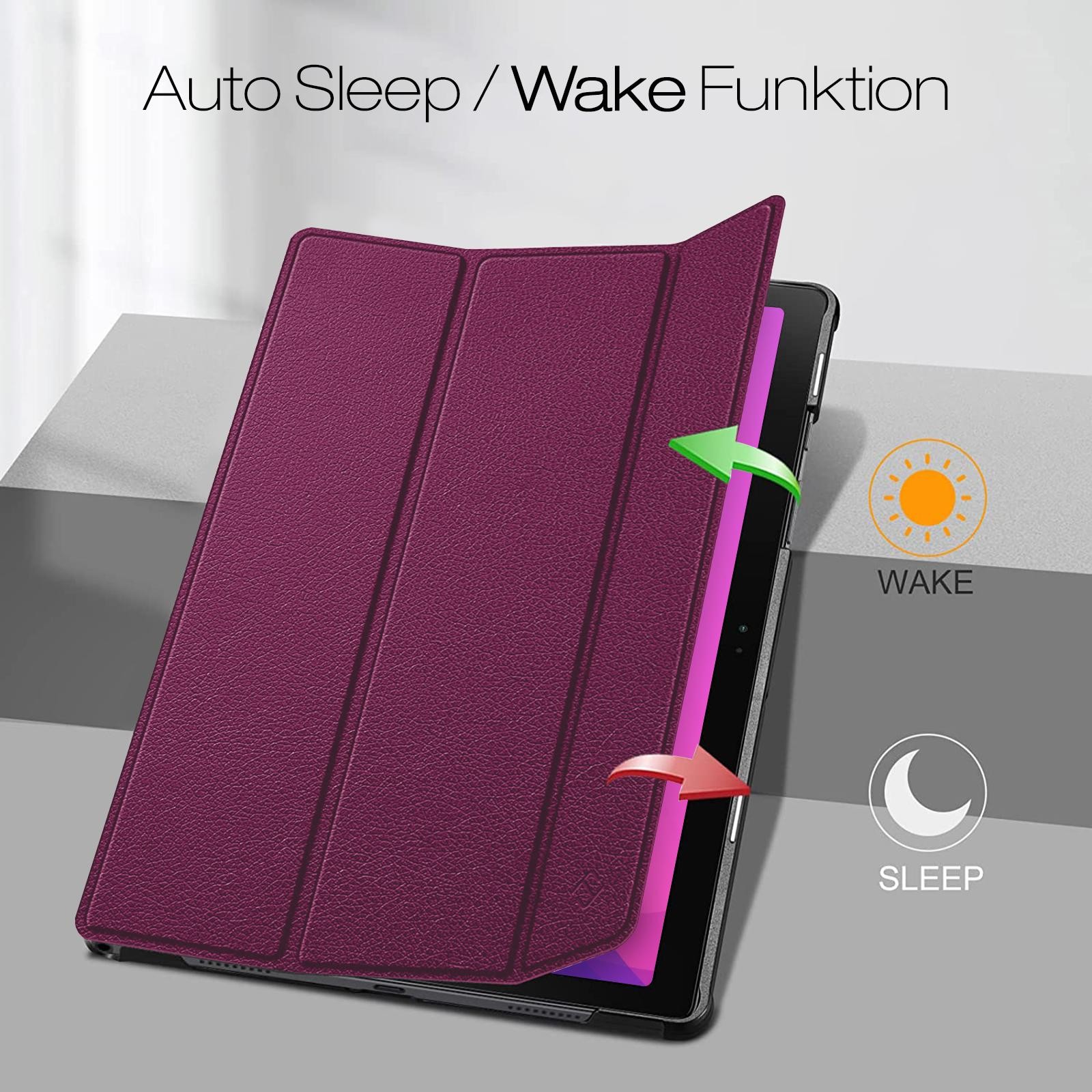 Custodia protettiva tablet per Huawei MatePad T10s 10.1 2020 pieghevole cover case viola foto 6