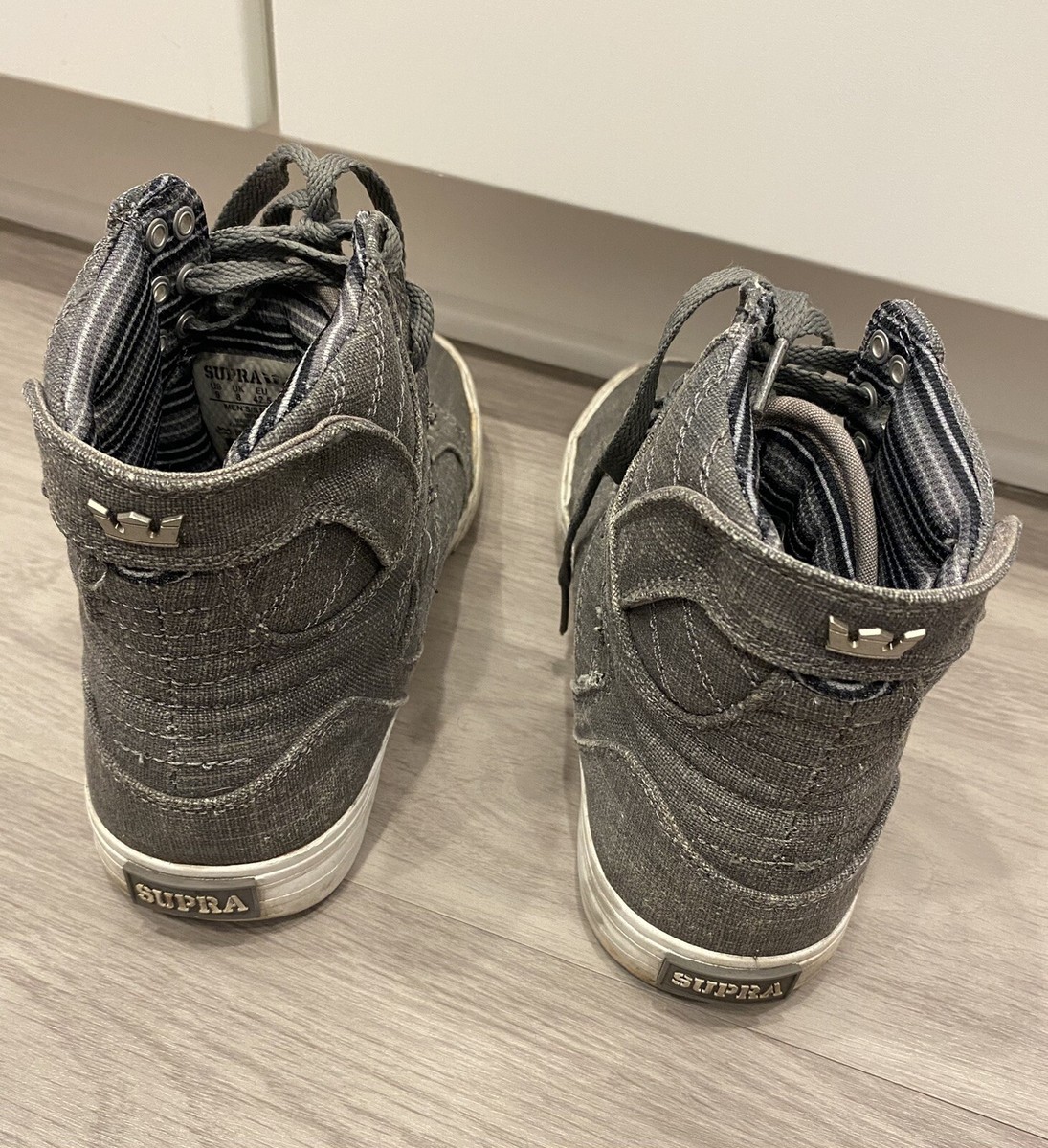 Supra Skytop Chad Muska 001 Mens Sz 9 Hi Top Canvas Gray