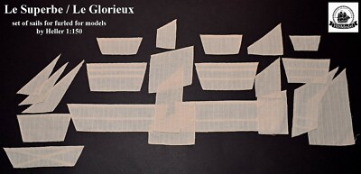 Heller Le Superbe, Le Glorieux 1:150 - set of furled sails for model