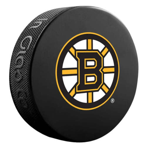 Boston Bruins Team Logo Oficjalna podstawowa pamiątka NHL Gra w hokeja Puck - Zdjęcie 1 z 2