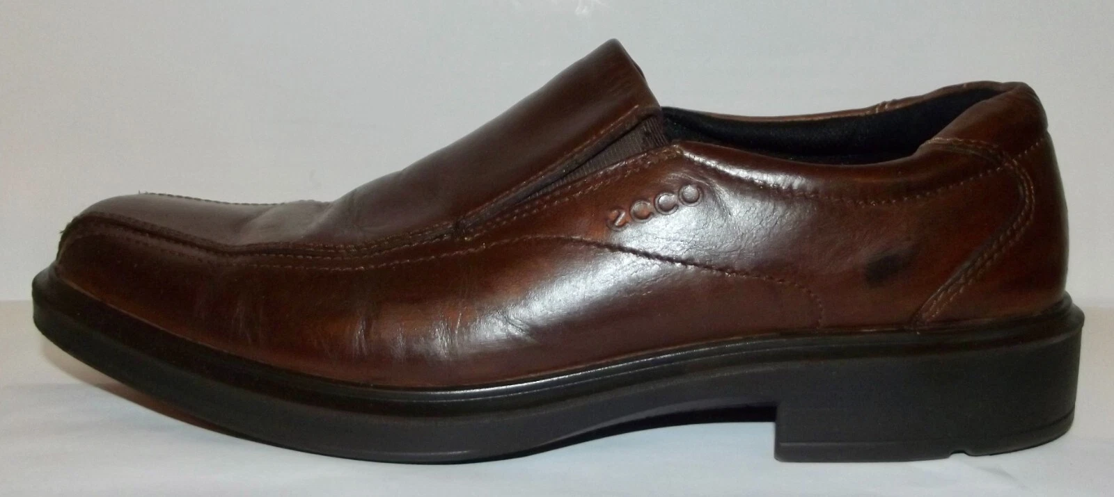 Scarpe ECCO da uomo 43 EU 9 US pelle Helsinki punta bici slip on marrone 05013401482